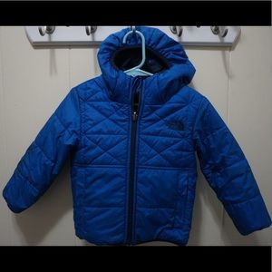 The North Face toddler boy jacket with hood.